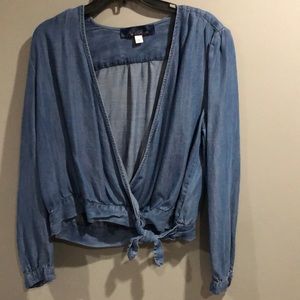 Blue rain denim style blouse